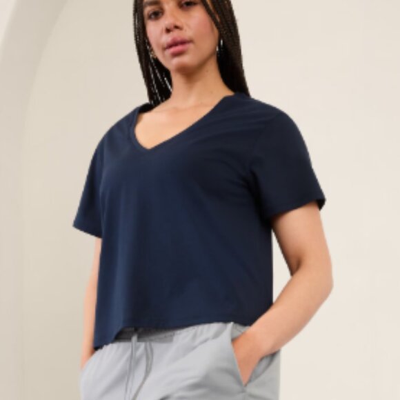 Athleta Essential V-Neck Tee - Picture 1 of 8